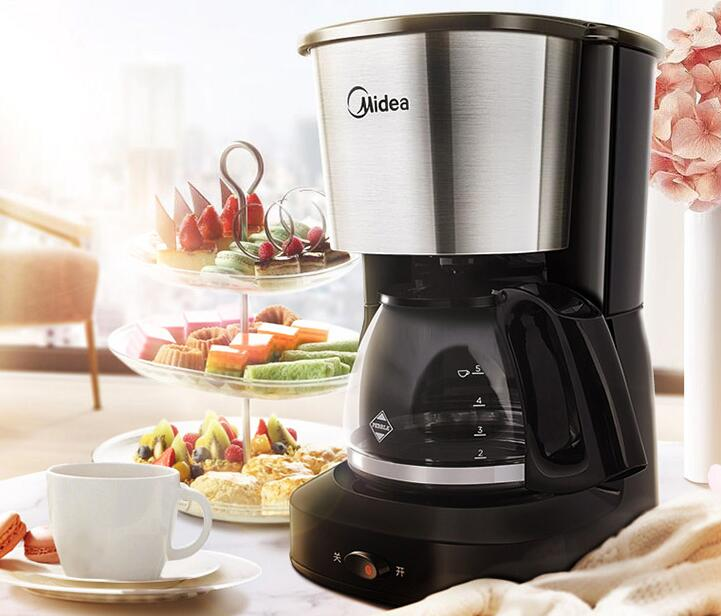 Midea Coffee maker Household American glass coffee Pot Drip cafe machine  0.6L KFD101 110-220-240V household make tea